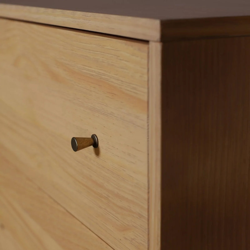Mid Century 5-Drawer Chest, Brushed Natural