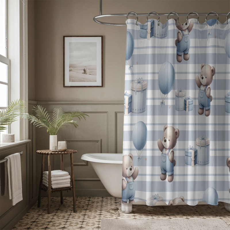 Rideau de douche Bear Plush - Premium, H 74 po x l 71 po