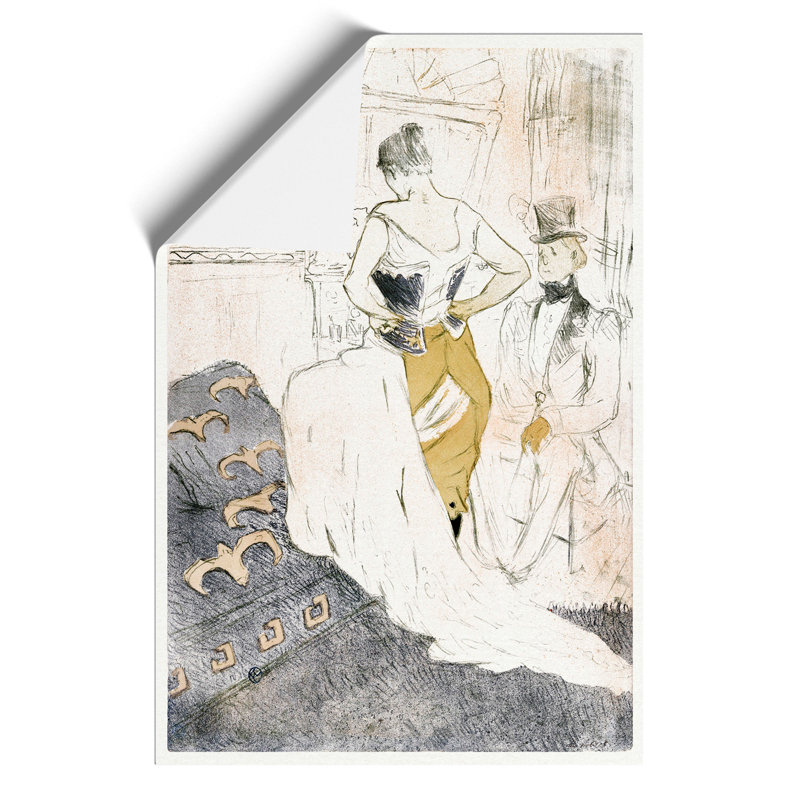 Fastening a Corset by Henri de Toulouse Lautrec - Frameless Print, 42cm H x 30cm W x 0.1cm D