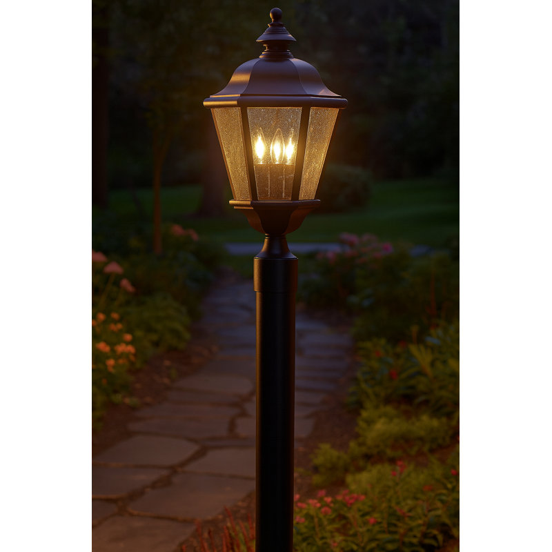Edgewater 3-Light 21.3" Post Light, Black
