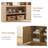 70" TV Stand Fits TVs Up to 80", Fluted Entertainment Center with Faux Marble Top, Oak-124391302