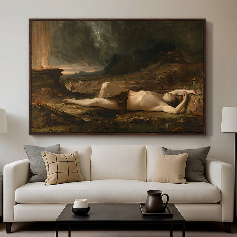 The Mort Abel, 1832 - Thomas Cole, toile tendue avec châssis, 26 x 40, Noyer