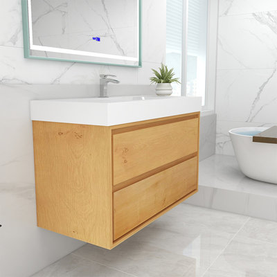 Azden 42" Wall-Mounted Single Bathroom Vanity Set