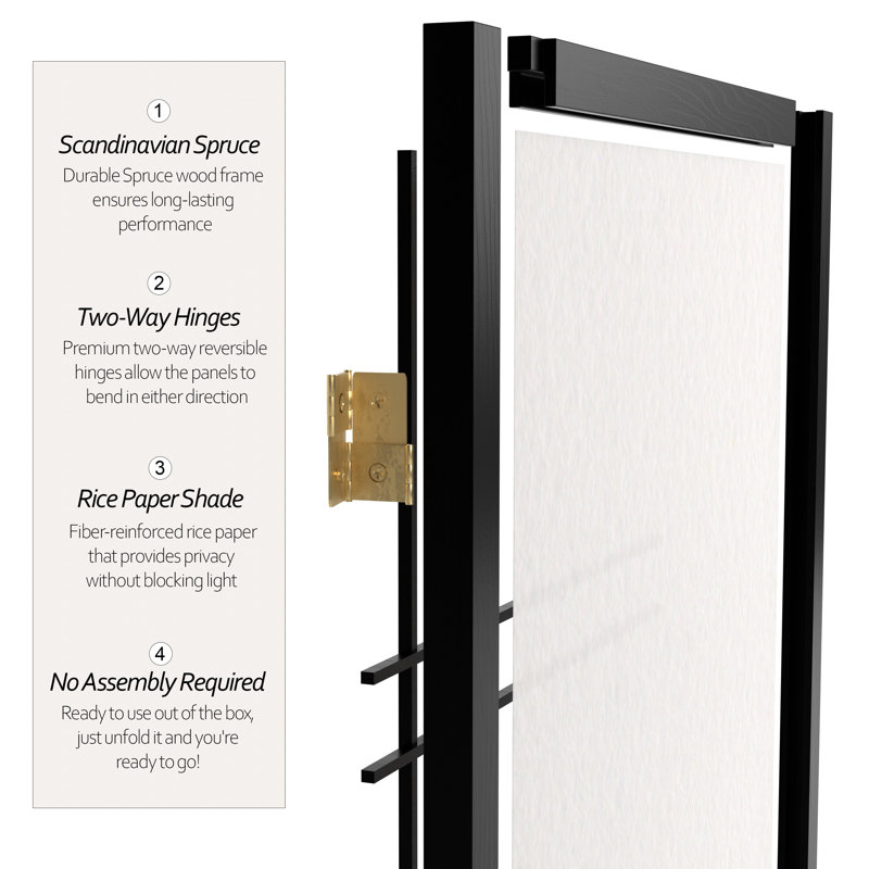 70.5" Tall Double Cross Shoji Panel Room Divider, White, 6, 5 ft