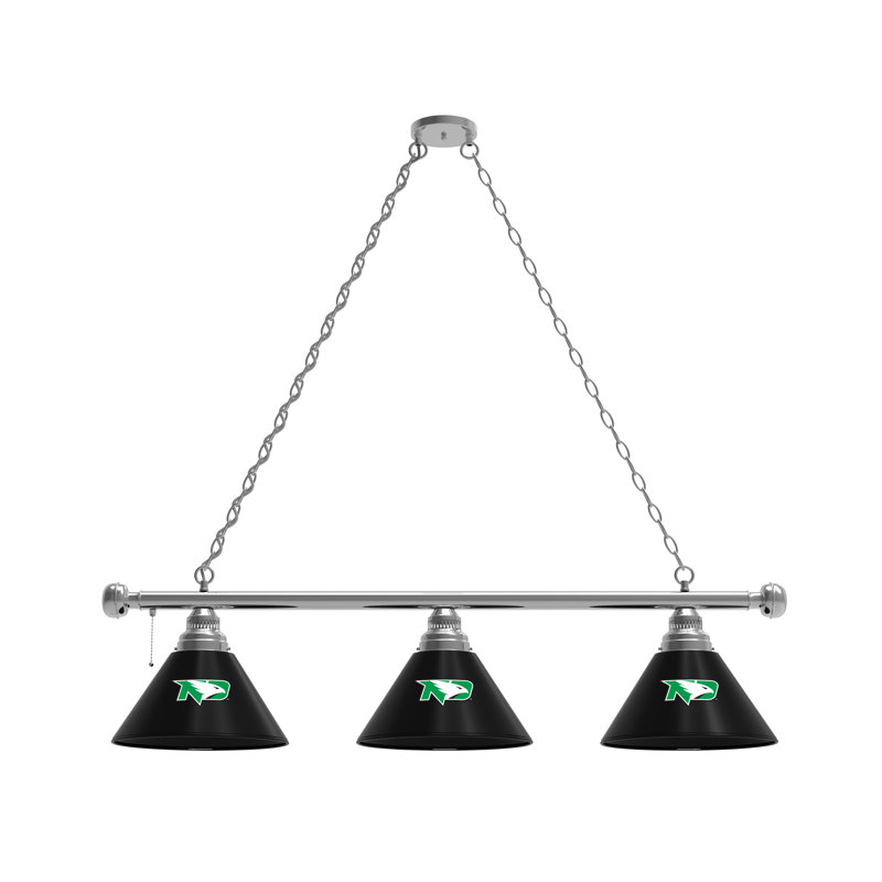 3 - Light Pool Table Lights Pendant, Chrome, North Dakota