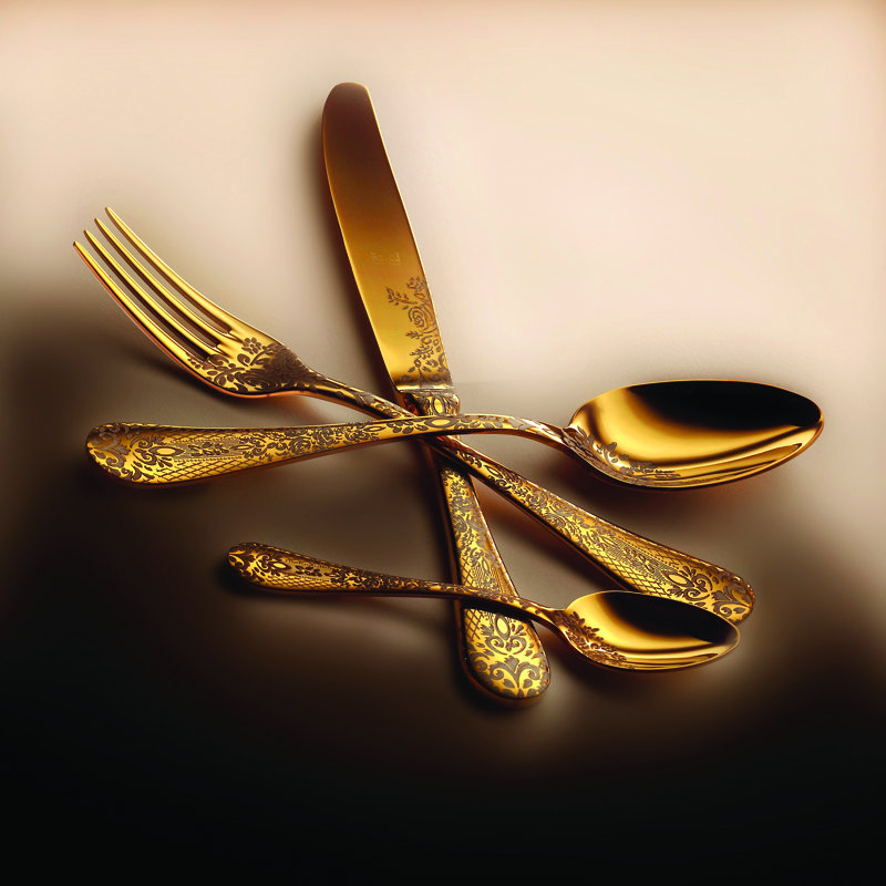 Casablanca 24 Piece Cutlery Set, Gold