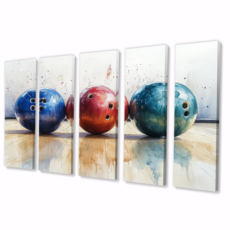 «Bowling Ball Beauty II» - ensemble d'art mural, H 28 po x l 60 po