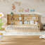Lit double avec rangement, lit Montessori en pin, chambre d'enfant moderne et rustique-503052207
