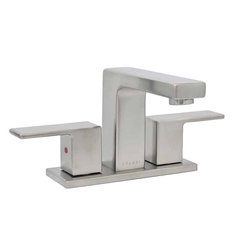 Lulani Centerset Bathroom Faucet with Drain Assembly, Brushed Nickel