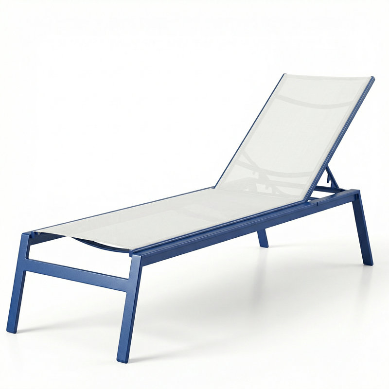 Chaise, White Sling/Midnight