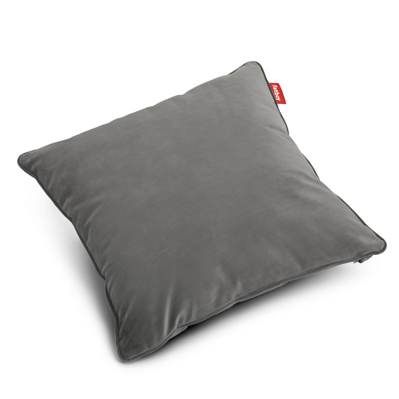 Square Recycled Velvet Throw Pillow, Taupe