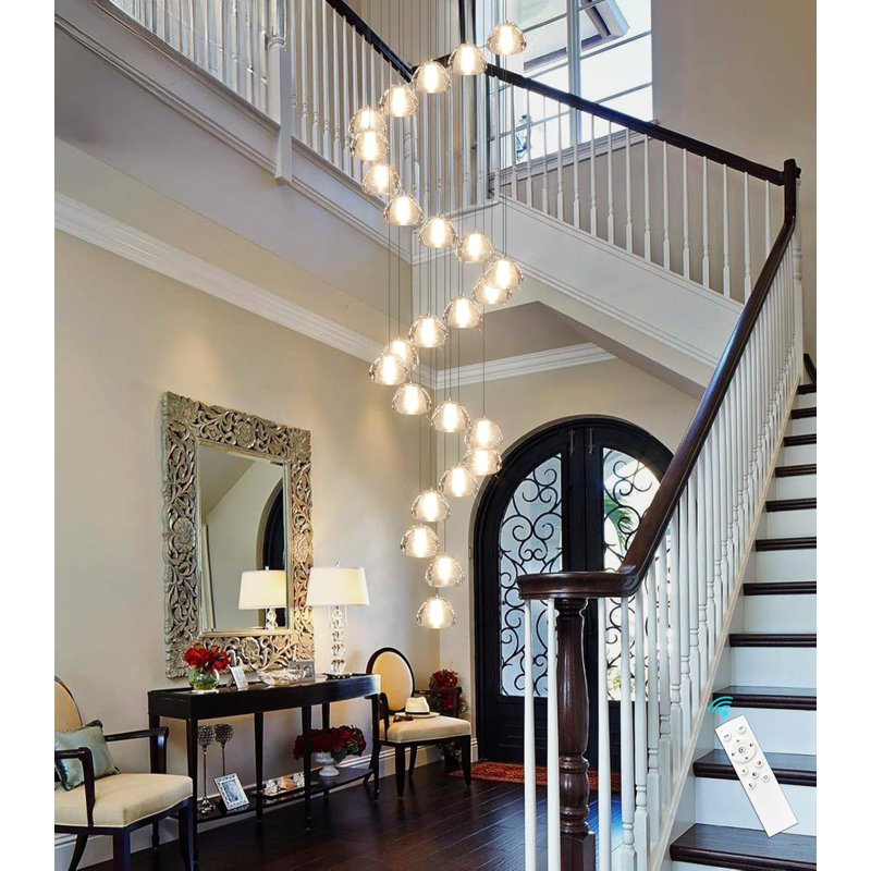 25 - Light Dome Crystal Chandelier, Matte Black