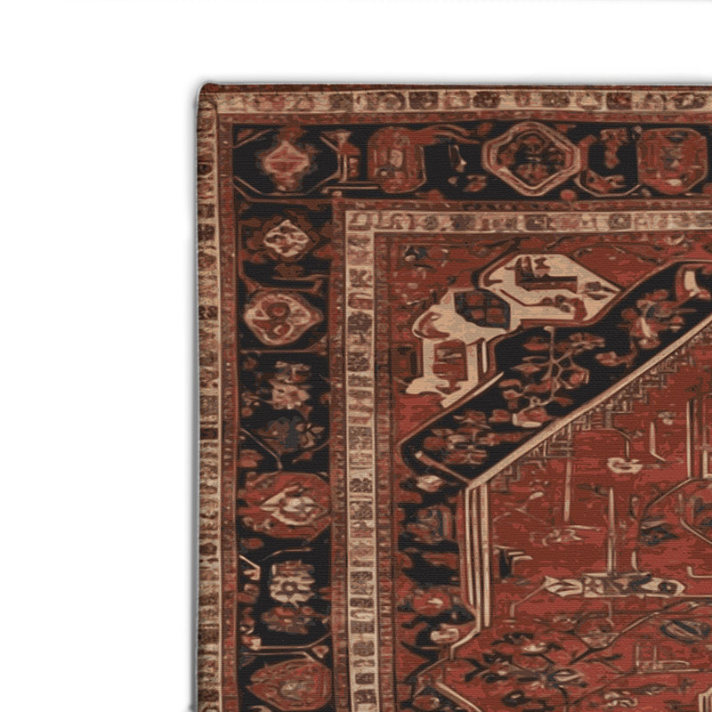 Persian Brown Indoor and Outdoor Area Rug, Rectangle 4' x 6'