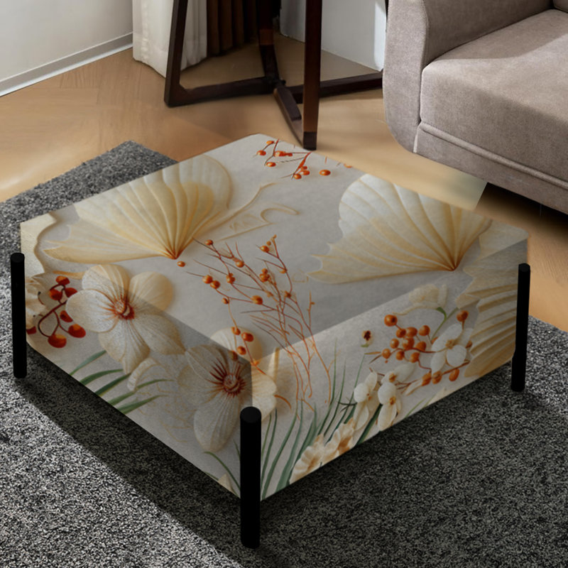 Seashell Serenity - motif tropical - repose-pieds carré large Coastal