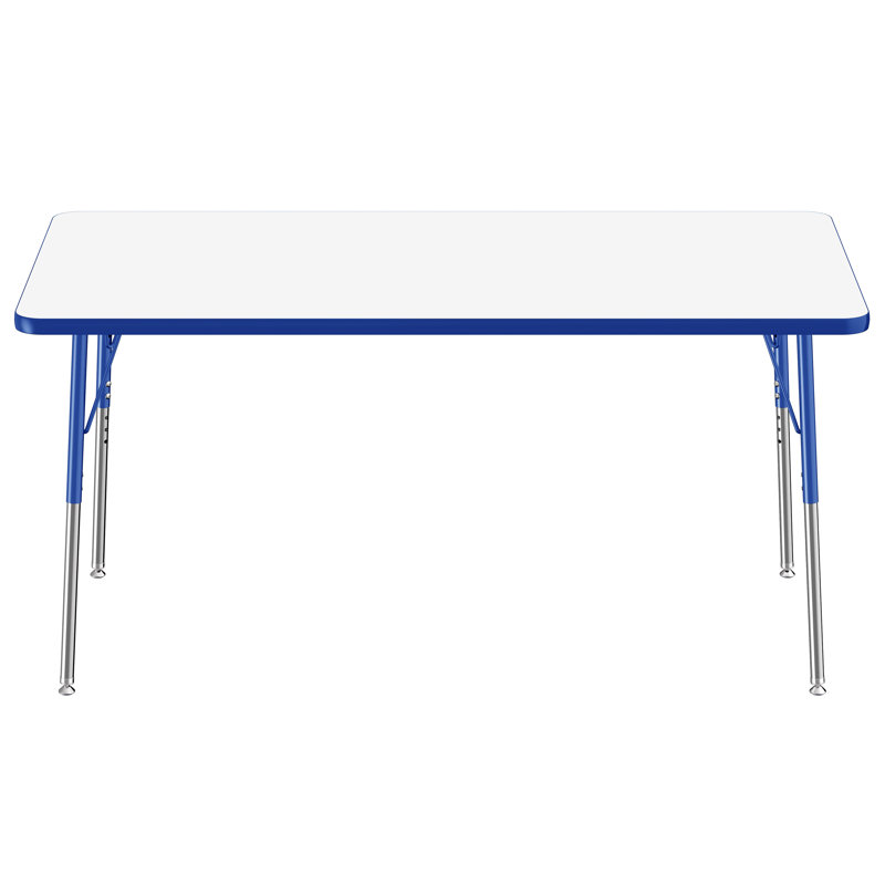 Table rectangulaire d'activités effaçables à sec avec pieds réglables, 36" x 72", Tableau blanc / rouge