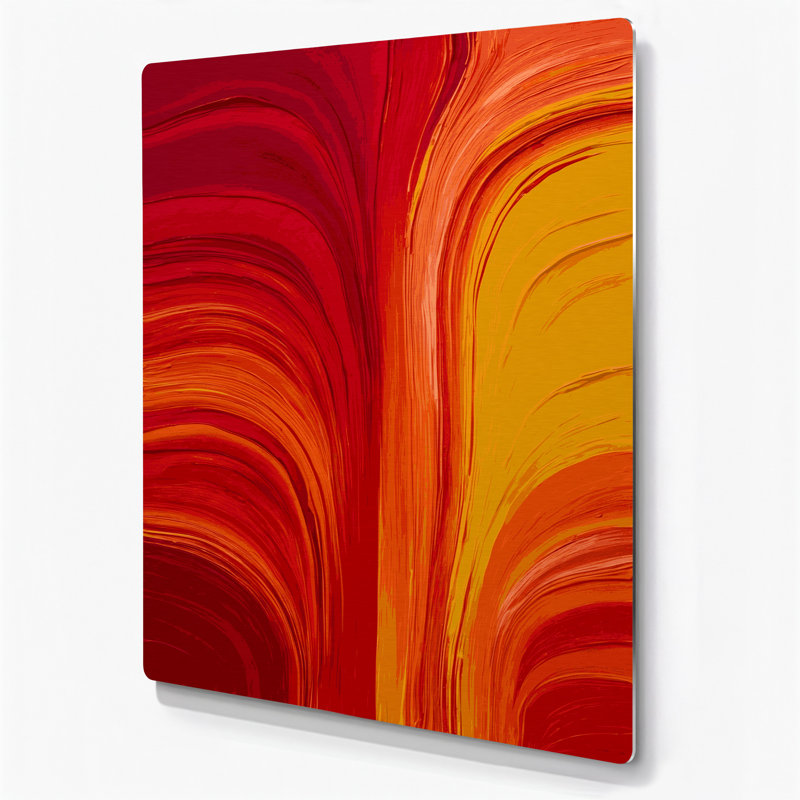 «Abstract Color Field 1», art mural en métal rouge, H 24 po x l 36 po