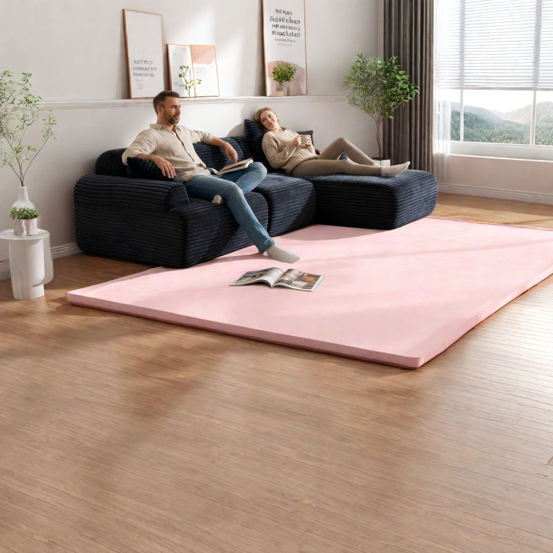 Space-saving Modular Sectionals, Corduroy Upholstery, Modern Convertible For Living Room