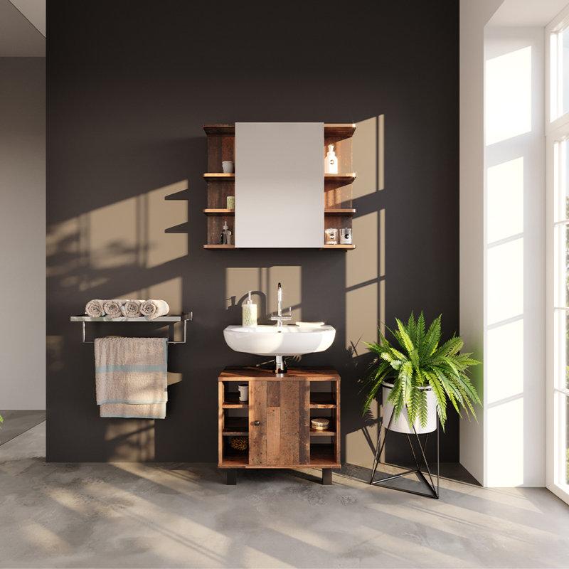 Bernardine 60cm Single Bathroom Vanity Base Only in Brown