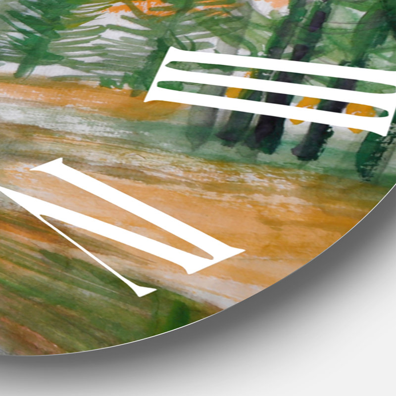 River With Trees In Autumn Forest - Lake House Wall Clock, 29" H x 29" W x 1" D