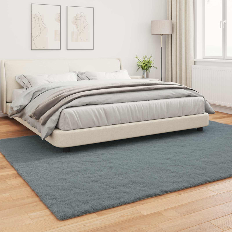  Faux Rabbit Fur Rug Olite Polyester, Anthracite, Rectangle 200 x 280 cm