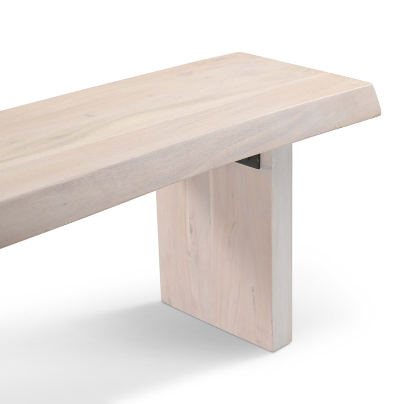 Modern Brazilian Bello Bench, 18" H x 78" W x 15" D, White Wash