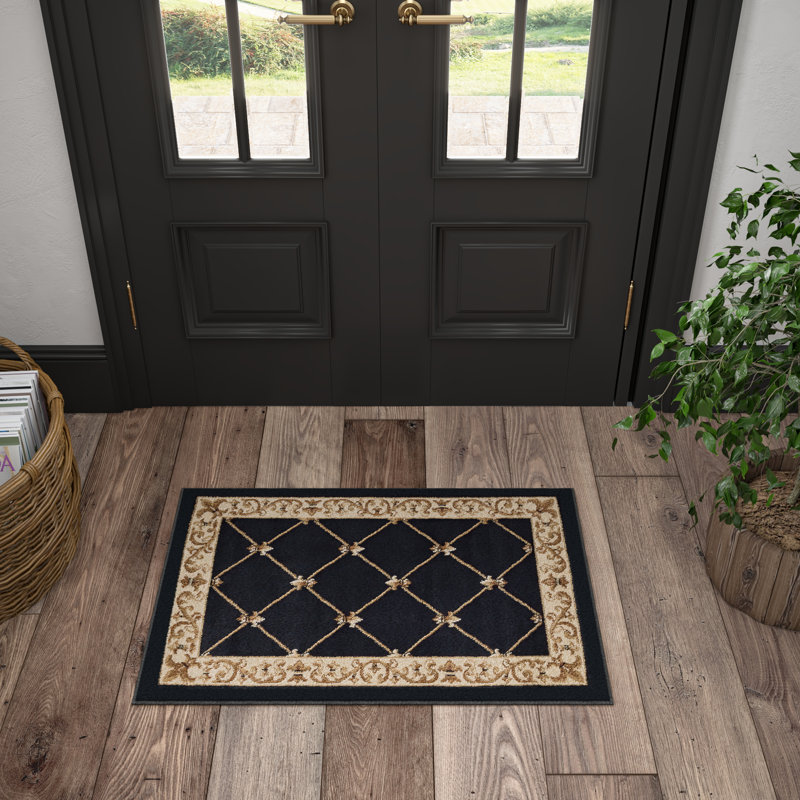 Tapis oriental noir / or Clarence, Rectangulaire 2 pi x 3 pi