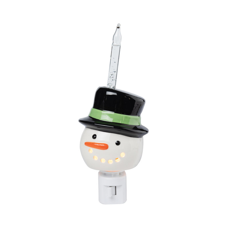 White Snowman Bubble Night Light with 10" Height