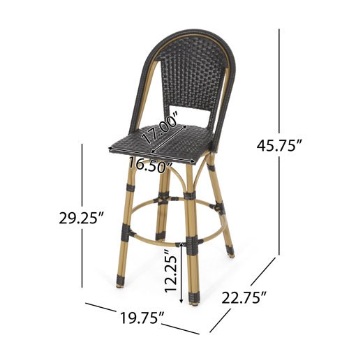 Beachcrest Home Eloisa Wicker Outdoor 29.25'' Bar Stool & Reviews | Wayfair