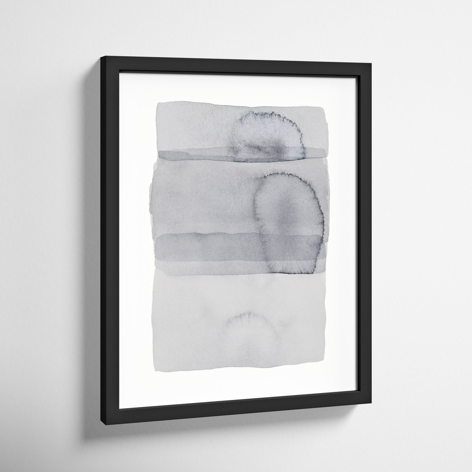 Gray On Gray 8 by Jacques Pilon, 20" H x 16" W, Black Framed