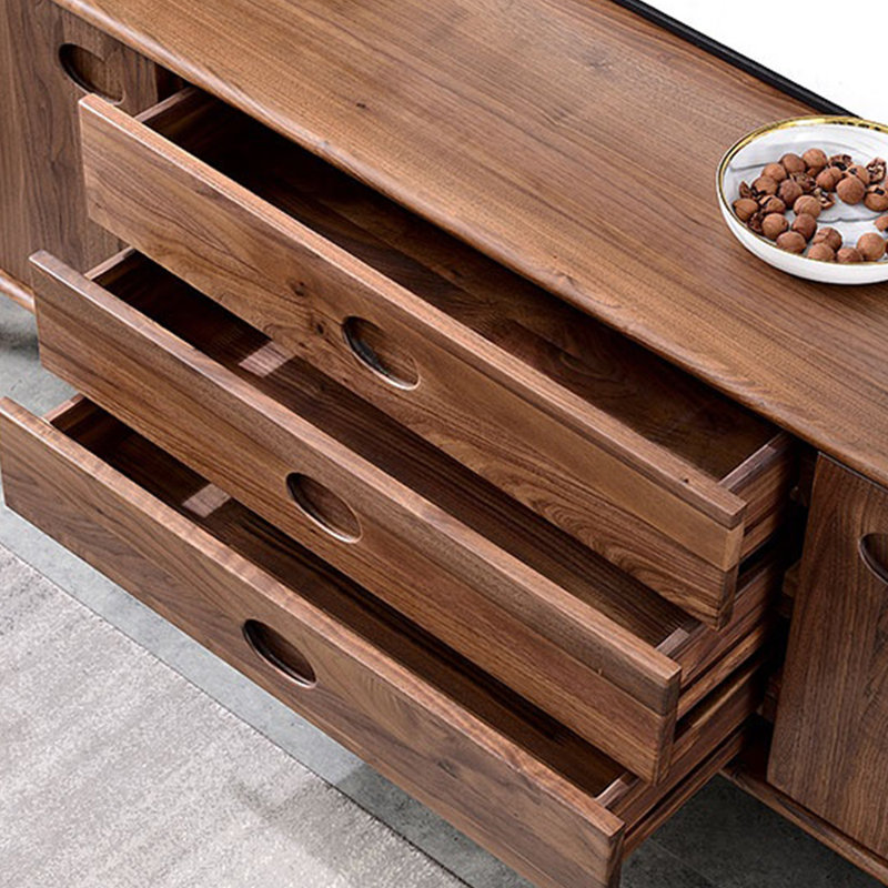 Meuble télé en bois massif de style nordique, 70.87"