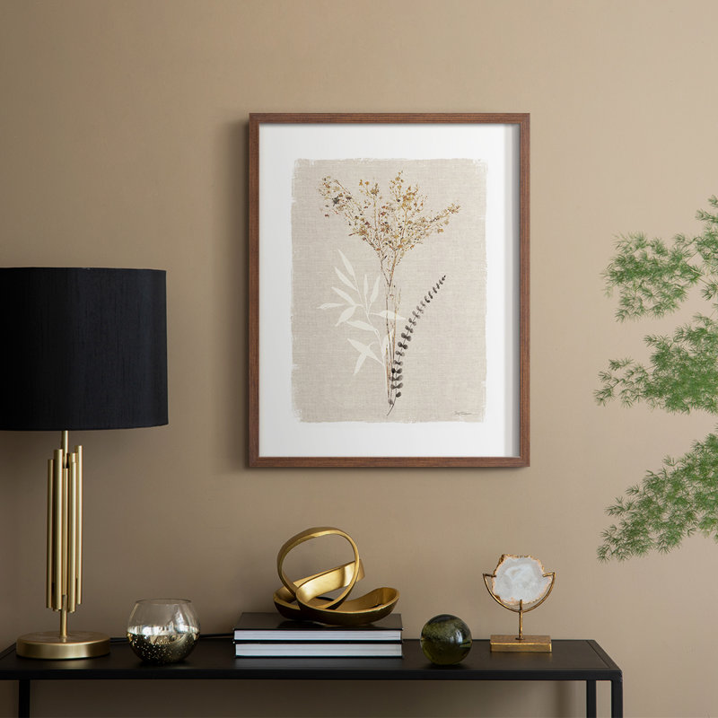 «Dried Foliage I», reproduction encadrée - bois massif, H 30 po x l 24 po, Noyer