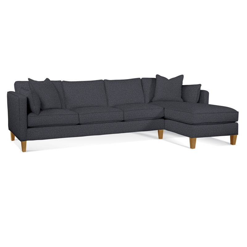 Lenox Chaise Sectional, Brown Geometric, 0456-33, Right Hand Facing, Honey