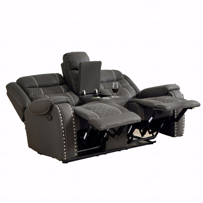 Avec fauteuil inclinable fonctionnel, 2 sièges manuels en tissu technique avec fauteuil inclinable avec accoudoirs confortables et dossier simple pour le salon