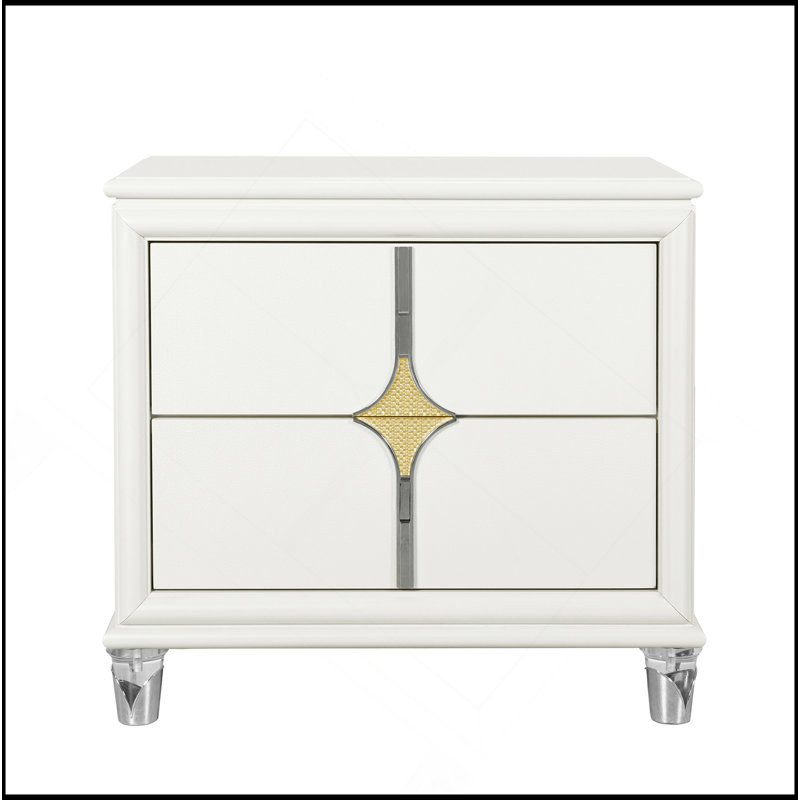 Table de chevet dorée
