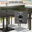 Ensemble repas pour 8 personnes en aluminium avec chaises empilables et trou pour parasol-1680437022-1680437020