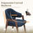 Modern Minimalist Linen Armchair, Solid Wood Legs – Perfect Dining/Office/Accent Chair-318950290