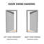 Porte d'entrée en fibre de verre avec cadre en PVC, porte extérieure vers l'intérieur avec moulure de brique à droite-131208624