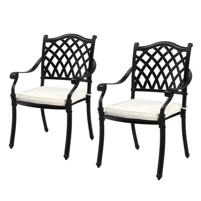 2 Stackable Dining Chairs With Cushion
