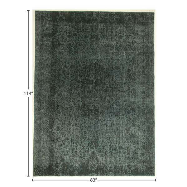 Hand-Knotted Turquoise Rug
