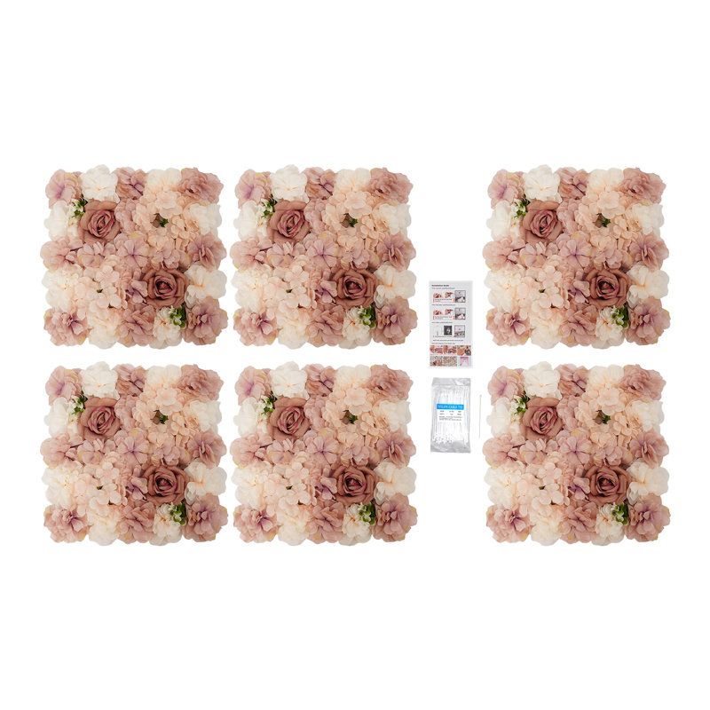 Panneau mural fleur artificielle, Coffee,Light Champagne, 6