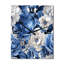 Horloge murale bleue avec motif de roses néo-victoriennes I-1419270620