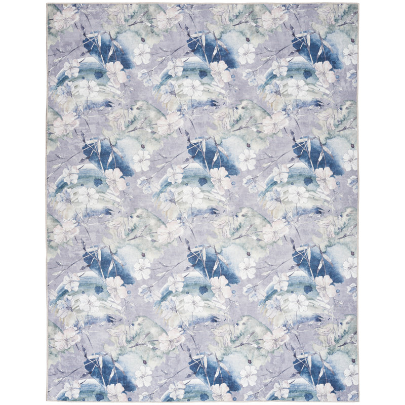 Ariana Machine Washable Cotton Area Rug with Non-Slip Backing, Rectangle 5'2" x 7'