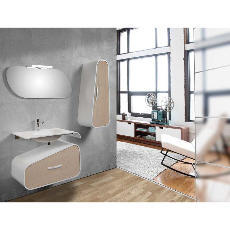 Taberner 800mm L x 440mm W White Resin Rectangular Sink