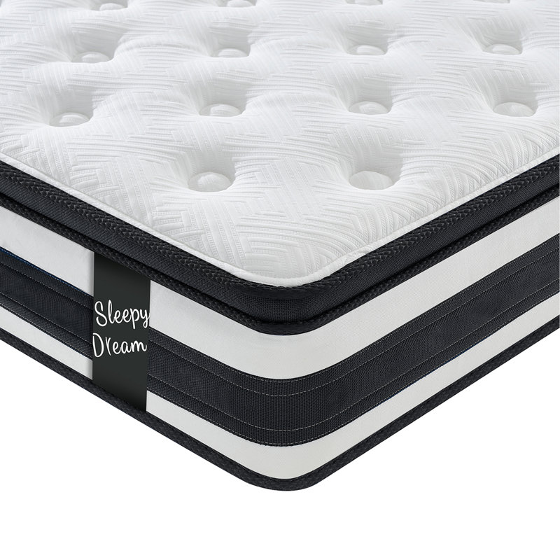 12 Inch Queen Size Breathalle Cool Cover Oekotex-100 Memory Foam Individual Pocket Spring Hybrid Mattress