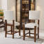 Ensemble de 4 tabourets de bar Mid-Century 40,4 po en lin gris avec pieds en bois massif-1561989068
