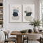 Mid-Century, formes géométriques pastel bleues et vertes, formes abstraites modernes sur toile, 2 pièces-92285121-92285122