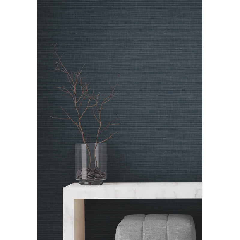 Papier peint rayé Down To Earth Indigo, Bleu