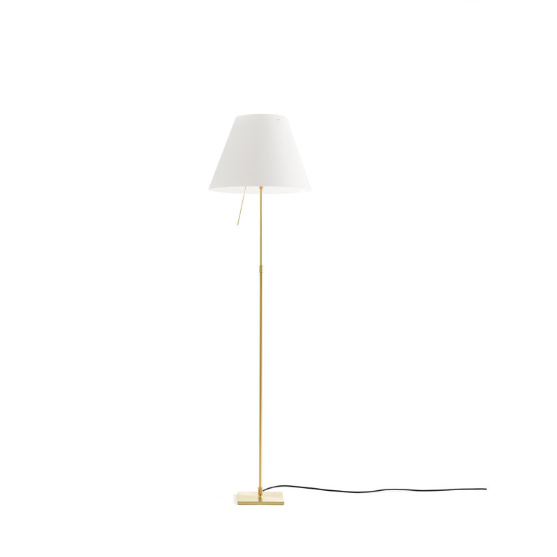 Costanza Floor Lamp with On/Off Switch, Silver, Petroleum Blue