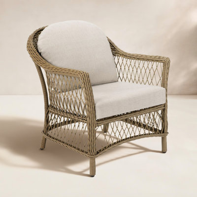 Kyla Wicker Outdoor Lounge Chair with Cushions