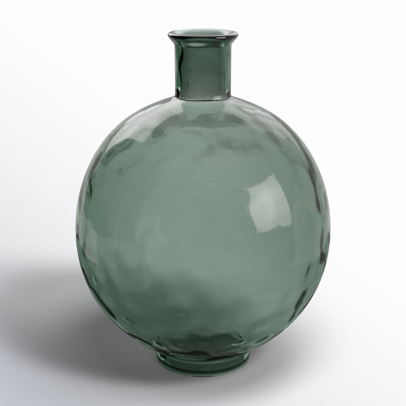 Cirina Green Recycled Glass Handmade Spanish Decorative Vase